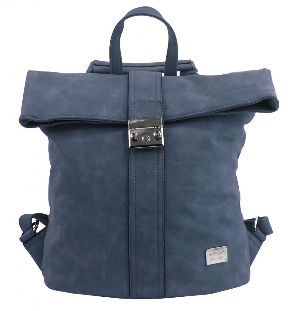 Dámský batoh / kabelka z broušené kůže modrá BELLA BELLY E-batoh