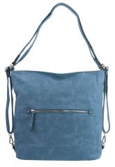 Velká dámská kabelka přes rameno / batoh denim modrá BELLA BELLY E-batoh