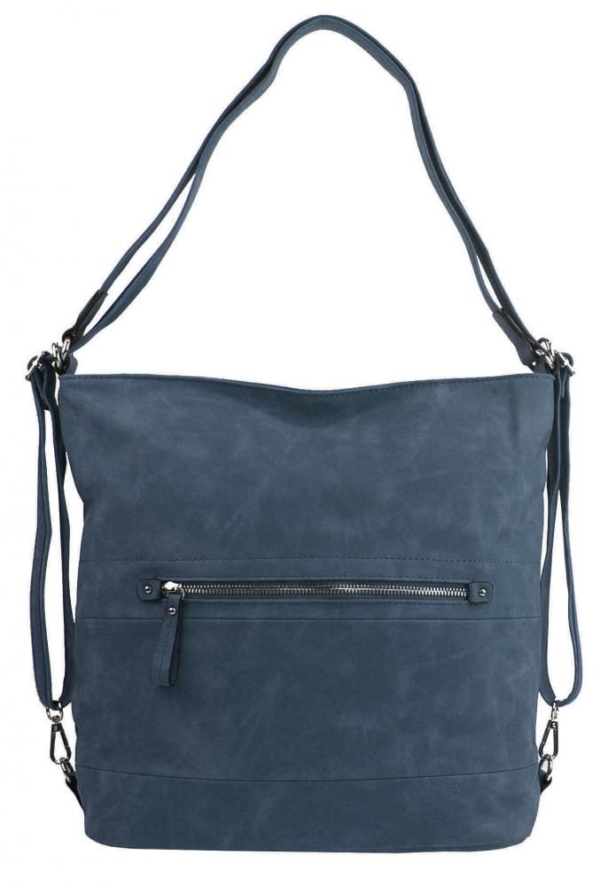 Velká dámská kabelka přes rameno / batoh modrá BELLA BELLY E-batoh