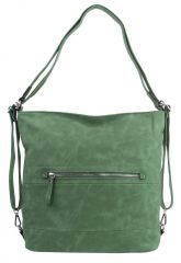 Velká dámská kabelka přes rameno / batoh zelená BELLA BELLY E-batoh
