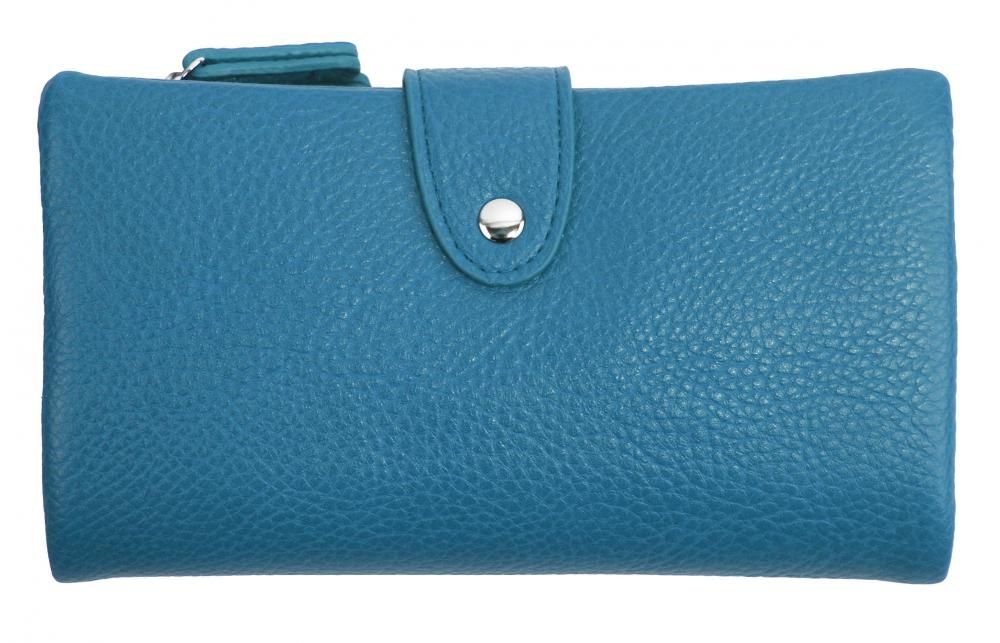 Prakticky prostorná rozložitelná modrá dámská peněženka se stříbrnými doplňky Herisson E-batoh