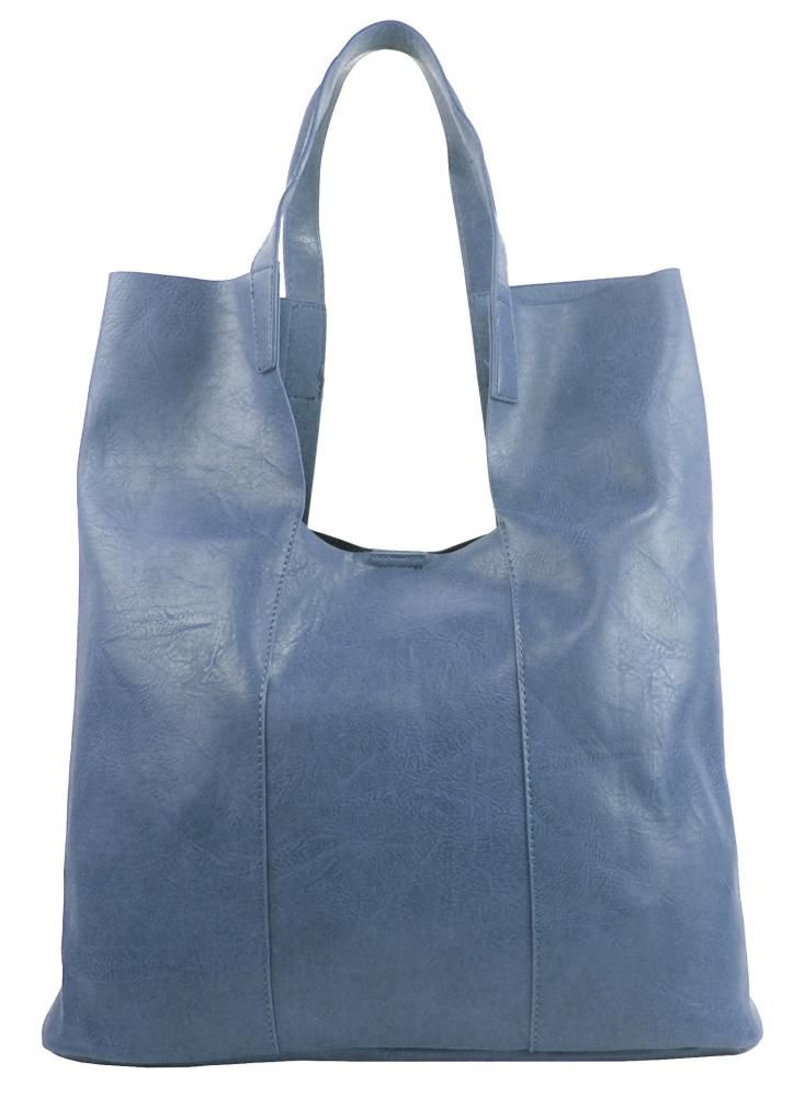 Velká denim modrá shopper dámská kabelka s crossbody uvnitř INT. COMPANY E-batoh