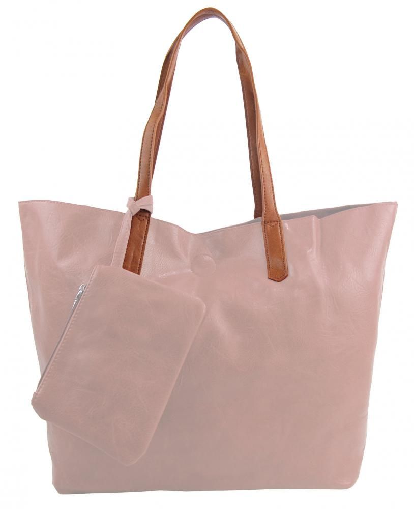 INT. COMPANY Velká růžová shopper dámská taška s crossbody uvnitř