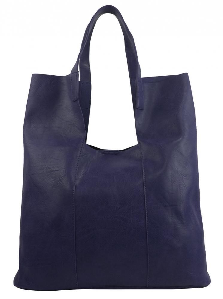 Velká tmavě modrá shopper dámská kabelka s crossbody uvnitř INT. COMPANY E-batoh