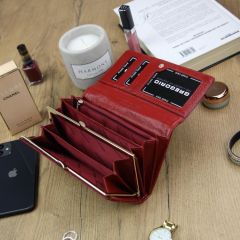 Gregorio Kožená červená dámská peněženka E-batoh
