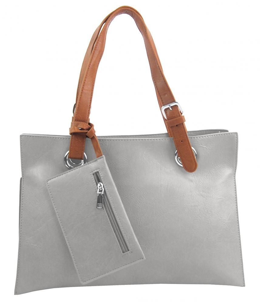 INT. COMPANY Moderní dámská kabelka přes rameno světle šedá