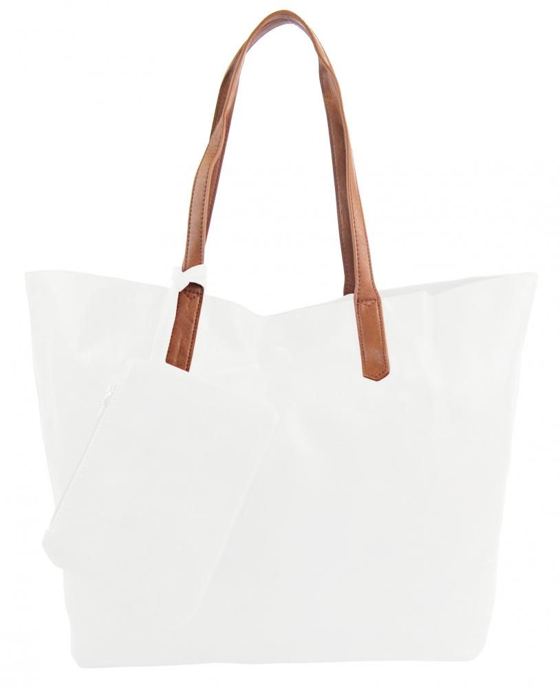 INT. COMPANY Velká bílá shopper dámská taška s crossbody uvnitř