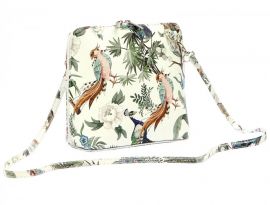 Kožená malá dámská crossbody kabelka s motivem ptáčků VERA PELLE E-batoh