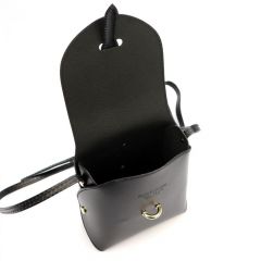 Kožená moderní malá dámská crossbody kabelka černá Gregorio E-batoh