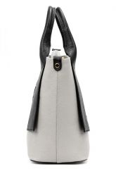 Kožená moderní šedá-černá dámská kabelka do ruky Gregorio E-batoh