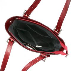Velká bordová kožená dámská kabelka přes rameno L Artigiano L’Artigiano della Pelle E-batoh
