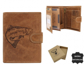 Vertikální pánská kožená peněženka FISH RFID Always Wild E-batoh