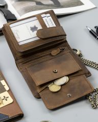 Vertikální pánská peněženka LEBKA RFID E-batoh
