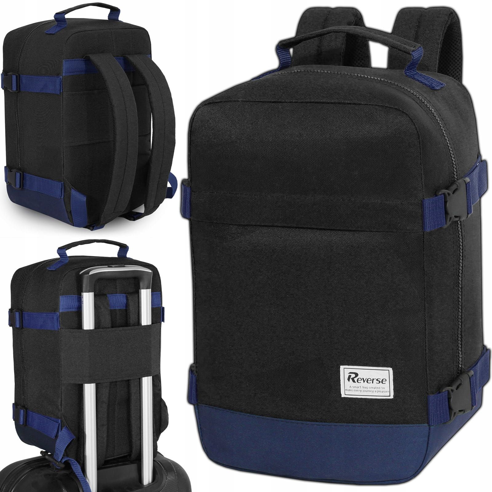 Reverse Příruční zavazadlo - batoh pro RYANAIR 2069 40x25x20 BLACK